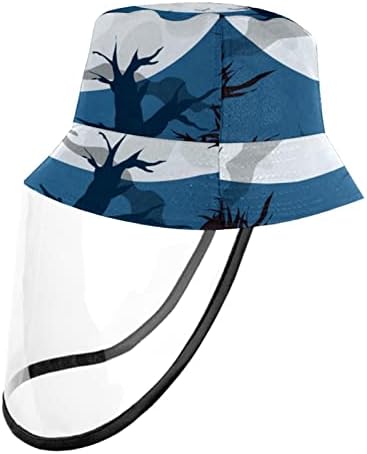 Zaštitni šešir za odrasle sa štitom za lice, ribarsko šešir protiv sunčeve kape, zeleni trokut uzorak
