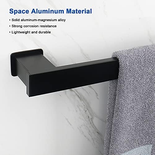 NearMoon Bar za peškire, pribor za kupatilo-Premium Thicken Space aluminijumski kvadratni tuš