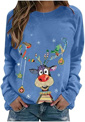 Božić džemperi za žene Snowflake visoki vrat Dugi rukav Jumper zabava i slatka labava pulover