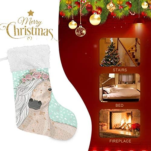 Alaza Božićne čarape Cvjetni konjski klasik Personalizirano Veliko uređenje skladišta za obiteljski