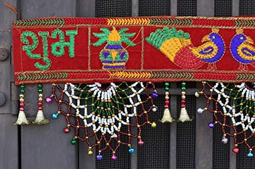 Craftvatika Tradicionalni toran Bandarwal Vrata Viseća vrata Shubh Labh Zidni viseći Fancy Toran, Multicolor