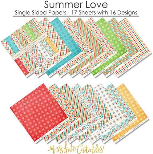 Paket uzorka - Ljetna ljubav - Scrapbook Premium Specijalni papir Jednostrana 12 x12 kolekcija uključuje
