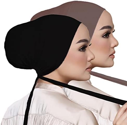 Hophor Women pod šal šeširom HIJAB-a Islamski musliman pod šal hidžabom sa zatvaračem za vezanje
