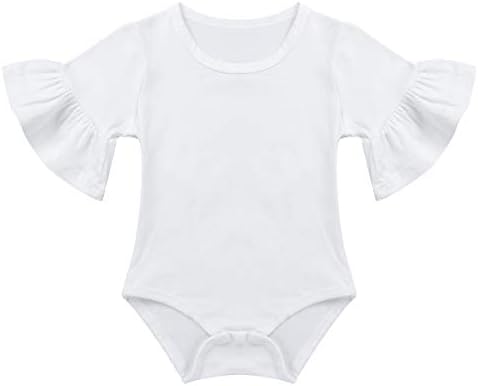 IEFiel novorođenčad Dječja djevojka Basic Ruffle s kratkim rukavima Pamuk Romper Bodysuit majica ljetna