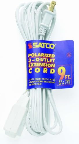 SATCO proizvodi 93/192 16/2 SPT polarizirani 3 izlazni bijeli dodatni kabel, 6-metra