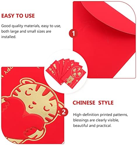 NUOBESTY Kineski pokloni 48 kom Kineski crveni koverte sa vjenčanja crveni paket sreće novac