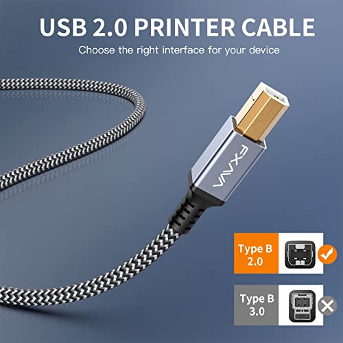 Fxava printer kabel - USB kabel pisača 10 stopa printeri za štampač na USB [aluminijska školjka,