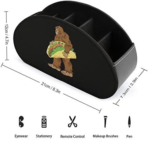 Bigfoot nosi Taco TV držač za daljinsko upravljanje sa 5 pretinaca PU kožna kutija Organizator za kancelarijski materijal