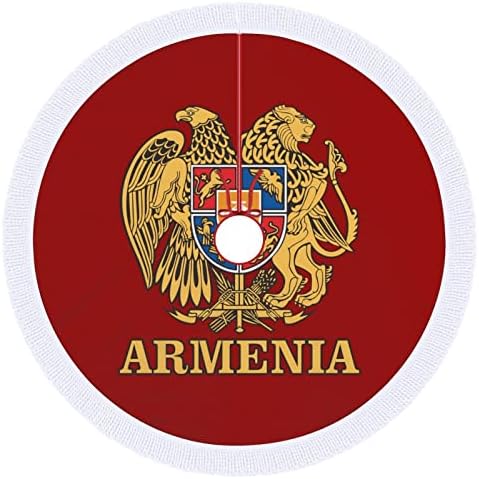 Grb Armenije Božićne suknje crvena kolica Xmas suknja sa drvećem sa rubom na otvorenom na otvorenom ukrase na otvorenom