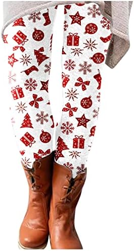 IIOUS božićne gamaše za žene Ultra meke četkane tajice gnome tajice hlače visoke stručne vježbe casual pantalone