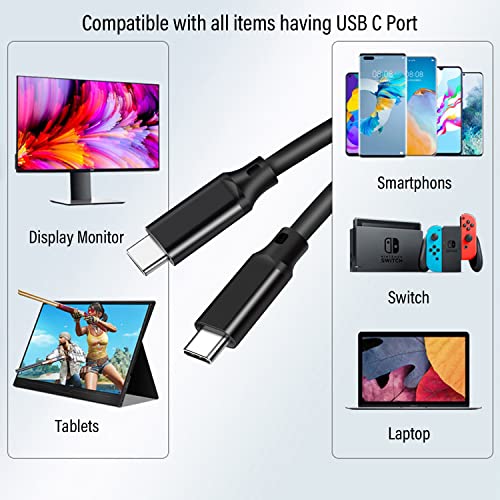 POCXWA USB C do USB C 3.2 Gen 2 kabel, 4K video kabel 100W 20Gbps 6,5ft Brzi punjač Kompatibilan
