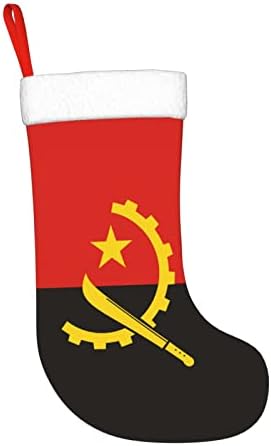 CutedWarf Zastava Angole Božićne čarape Xmas Holiday ukrasi Kamin Viseći čarapa 18 inča