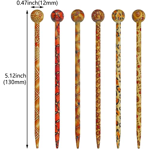 24 kom Boho Vintage Wood Hair Sticks Japanese Hairpin Retro Hair Chopsticks Decorative Different