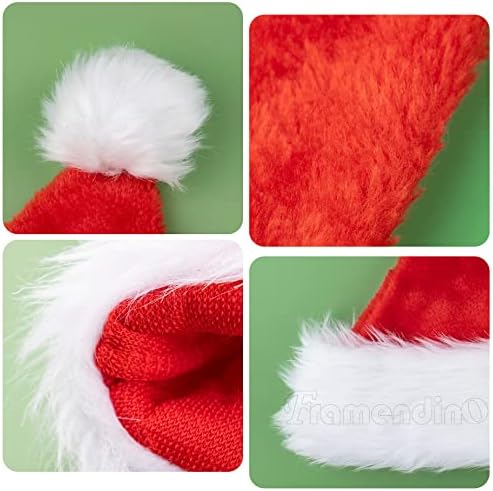 Framendino, crveni Božićni šeširi baršunasti Santa šešir Božić praznični šešir za uniseks odrasle