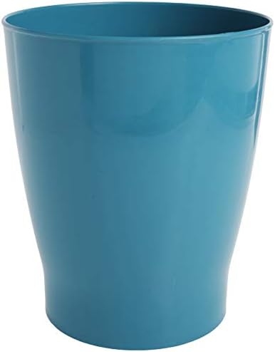 iDesign okrugla plastična korpa za otpad, Franklin kolekcija-7,7 x 7,7 x 9,1, Teal plava