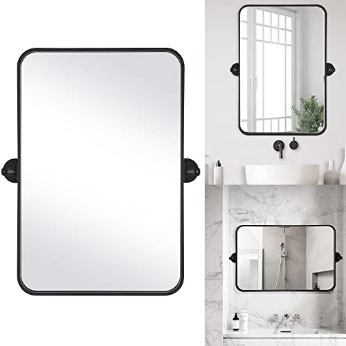 KARTOOSH ogledalo za kupatilo Metal uokvireno okretno ogledalo seoska kuća naginjanje zaobljenog