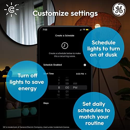 GE CYNC Smart LED Sijalice, svjetla za promjenu boje, Bluetooth i Wi-Fi svjetla & GE CYNC Smart LED svjetlosna