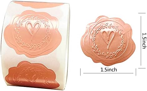 300kom Roll Pink reljefne naljepnice za koverte ljepljive naljepnice za srce sa pečatom koverte za srce