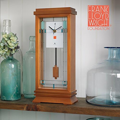 Bulova B1839 Willice Frank Lloyd Wright Mantel Clock, 14 , završna obrada oraha