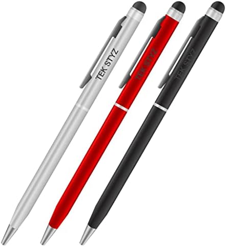 Pro stylus olovka za Acer Z160 sa mastilom, visokom preciznošću, ekstra osetljivim, kompaktnim obrascem za dodirne ekrane [3 pakovanje-crno-crveno-srebro]