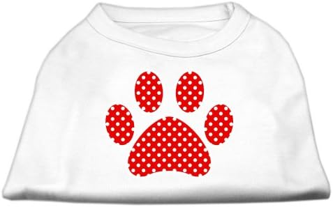 Crvena Švicarska Tačka Paw Dizajn Print Dog Shirt White S