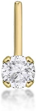 Dijamantski prsten za nos u obliku slova L od 0,01 do 0,07 karatne laboratorije od 14k bijelog