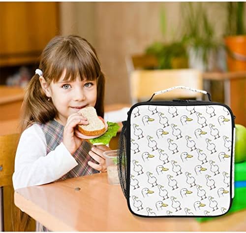 ZZXXB Duck Print izolovana torba za ručak kutija termo hladnjača za višekratnu upotrebu Tote Vanjska putna torba za piknik sa naramenicom za studente odrasle