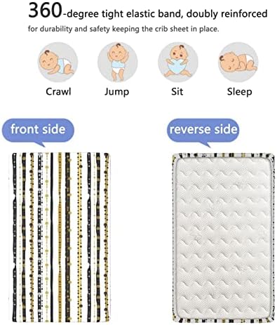 Striped tematski postavljeni mini listovi, prenosivi mini krevetići listovi mekani madrac