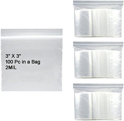 300 PC Lot Reclosable Baggies Clear Bags 3x3 Poly Bag 2 Mil Storage Self Locking