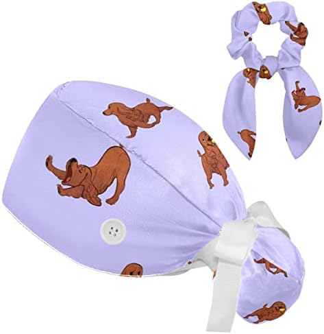 Radna kapa za pse sa gumbom i dunkom Podesivi unisex kravata HAT medicinska sestra hirurška kapa