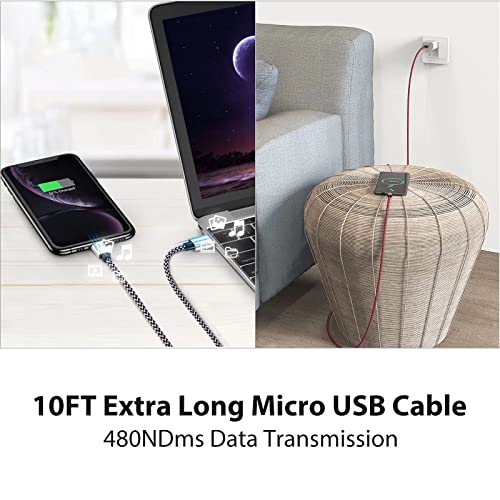 Kabl za punjenje punjača 2 paketa 10ft najlonski pleteni Micro USB 2.0 kabl za sinhronizaciju podataka