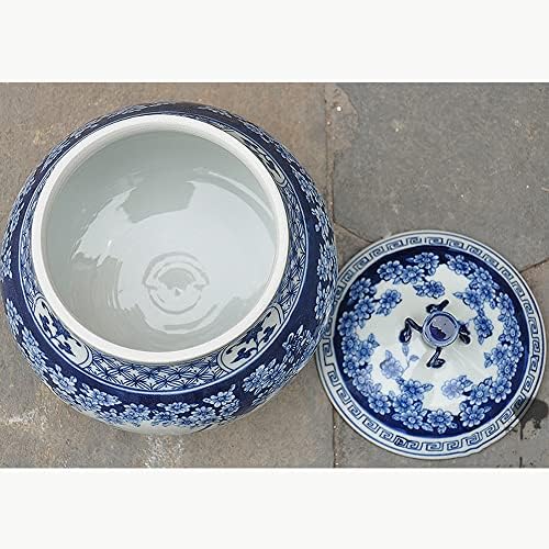 Wlbhwl Porcelanski ukrasni tegljač za ispis vaze đumbir jar središnja dekor plava i bijela porculana