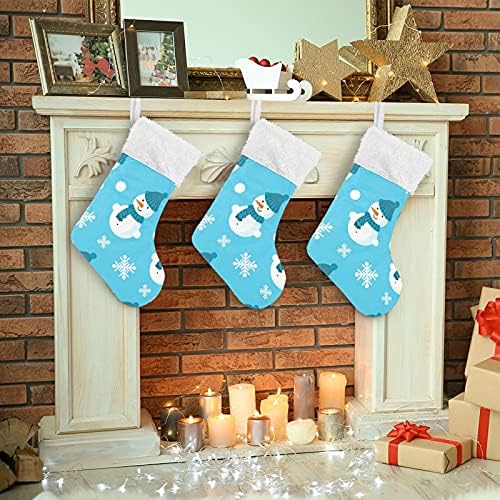 Lijep akvarelni zimski snjegović Božićne čarape Velike Xmas Čarape za kamin Božićno stablo