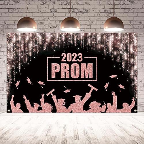 Crne i roze maturalne Pozadine za fotografiju 2023 Prom Banner 2023 maturalne zabave dekoracije i potrepštine