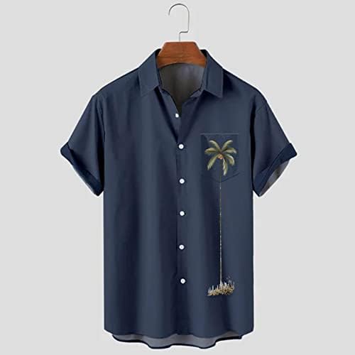 ADUWOAN havajske košulje za kuglanje za muškarce iz 1950-ih starinske kratke rukave sa dugmadima na kopčanje tropske palme Aloha majice