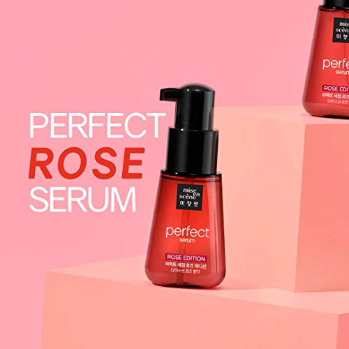 MISE EN SCENE Perfect Rose parfemski Serum 80ml | esencija za kosu protiv kovrdžanja, hidratacije i ishrane za oštećenu | Izbijeljenu i suhu kosu / ulje za kosu sa mirisom Bugarske Damast ruže / korejski proizvod za njegu kose