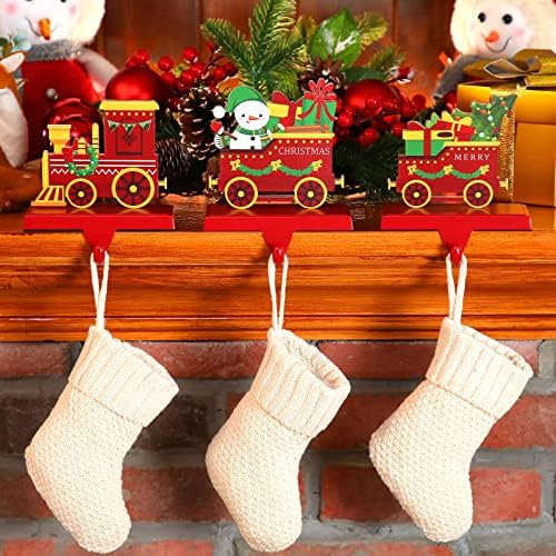 Vicenpal 3 kom božićna čarapa držač stalak vlak Xmas mantel s željeznim kukom ponderiranim mantelpime teška vješalica za kamin mantle vijenac za odmor