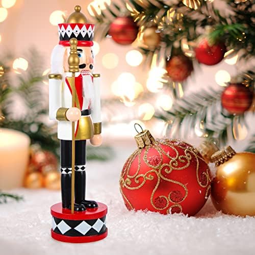 Aboofan drveni Božićni orašasti ukrasi King Soldier Nutcracker figurica Božićna dekoracija stola za kućni vrt Božićna zabava 30cm