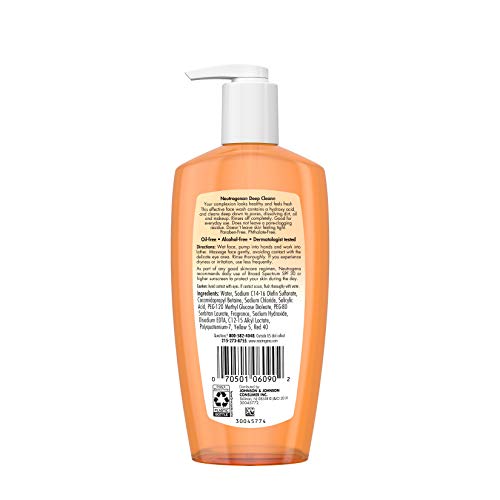 Neutrogena Deep Clean dnevno sredstvo za čišćenje lica sa Beta hidroksi kiselina za normalne i masnu kožu, bez alkohola, bez ulja & Non-Comedogenic, 6.7 fl. oz 6pk