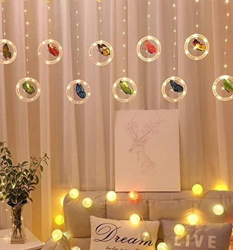Leptir zavjese svjetla – 9.8 Ft Božić dekoracije Fairy niz svjetla, vodootporan Božić dekoracije visi Twinkle