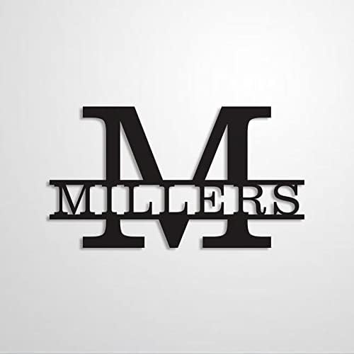 Millers Metal znakovi Prezime Monogram znakovi Metalni zidni umjetnički rustikalni zidni vješalica