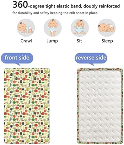 Owl Ispiši tematske listove mini krevetića, prenosivi mini kreveti za dječji listovi ultra mekani listovi