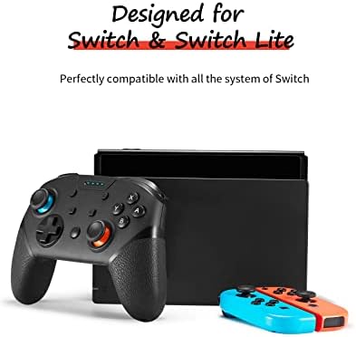 Txlbttl Switch kontroler, Wireless Pro kontroler za prekidač, udaljeni Gamepad sa džojstikom za igru, dodatna oprema za konzole, Podesiva Turbo vibracija, ergonomski Neklizajući