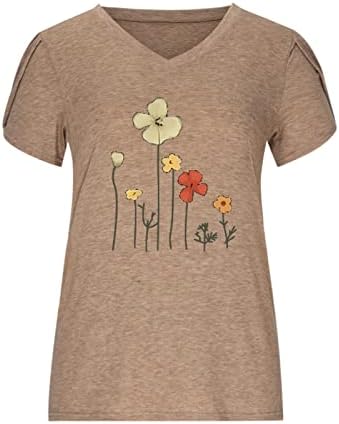 Vrhunska majica za dame Ljeto jesen 2023 Odjeća Redovna fit kratki rukav pamuk V izrez Grafički casual majica W6 W6