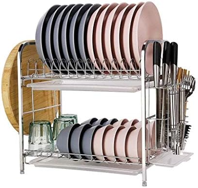 Jahh kuhinjski odvodni nosač, stalak za suđe 304 stalak za suđe od nehrđajućeg čelika 2-sloj stalak za spremanje