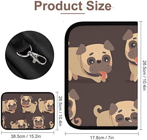 Cartoon Brown Pug Dog Bi-Fold Alat Organizator držača Džepne multifunkcijske tkanine prekriveno prijenosni torba