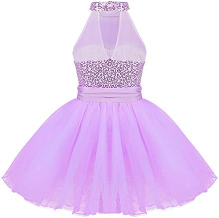 Agoky Girls 'Glitter Seckins Camisole Tutu suknja Gymnastika Leotard baleta plesna haljina kostim