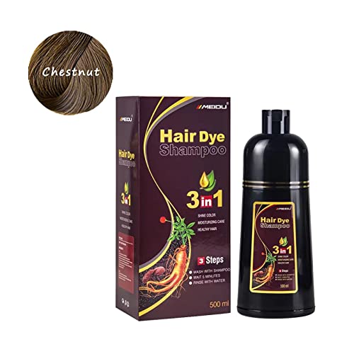 Biljna boja za kosu, 500ml biljna kosa šampon, dye dye šampon Treant 3 u 1 za žene Muškarci Pokrijte