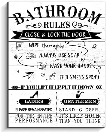 Pravila u kupaonici Zidni dekor Zidno kupatilo Dekor Kupatilo Pravilnik Zidno umjetničko zidno