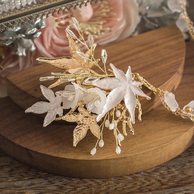 Ganfanren Metal listom za šišanje dugih resela naušnice cvijeće bočne glave Postavi vjenčani dodaci